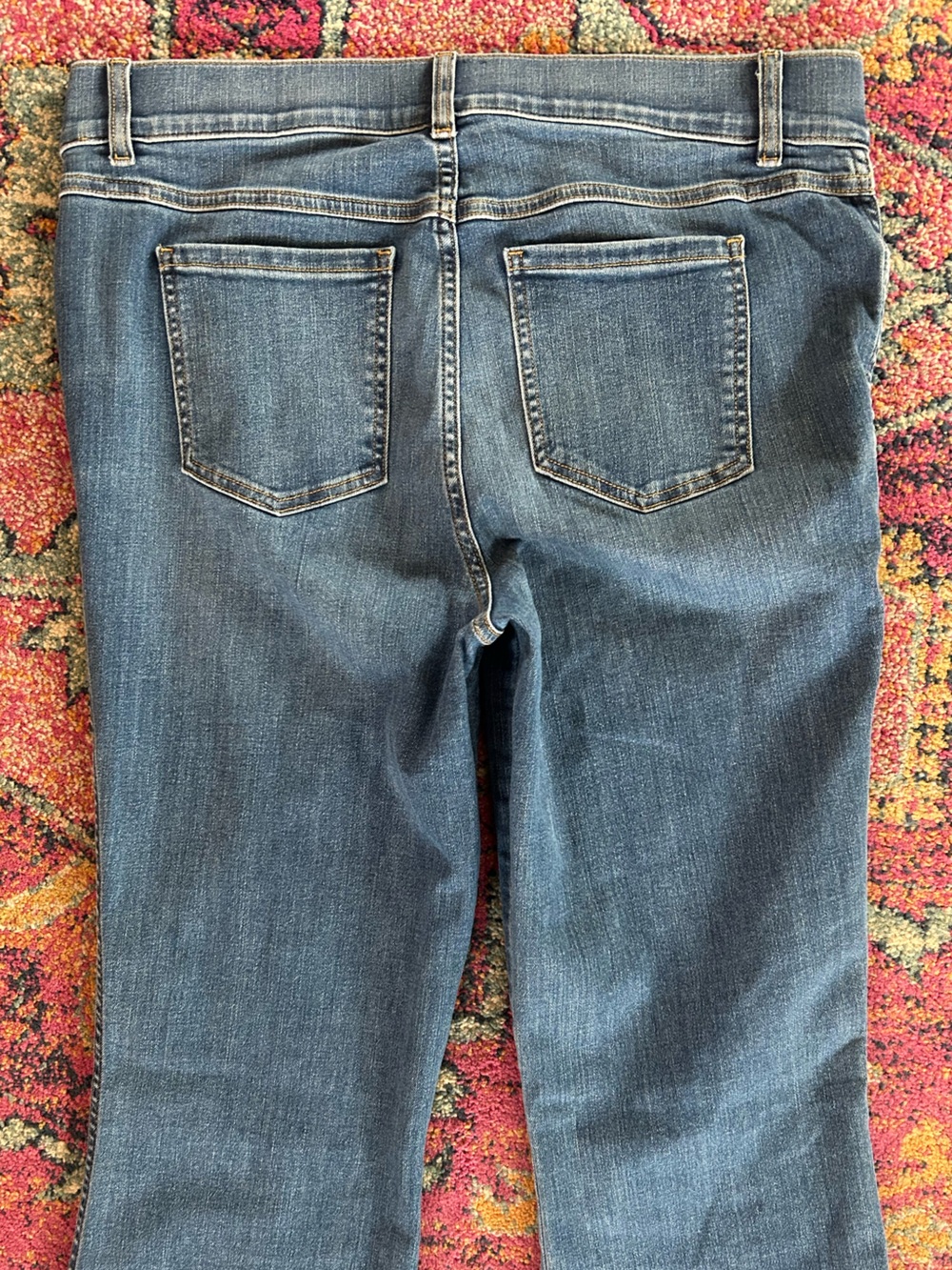 SPANX | Women’s Medium Blue Denim Pull On Flare Leg Shapewear Jeans Size XL - Picture 7 of 15